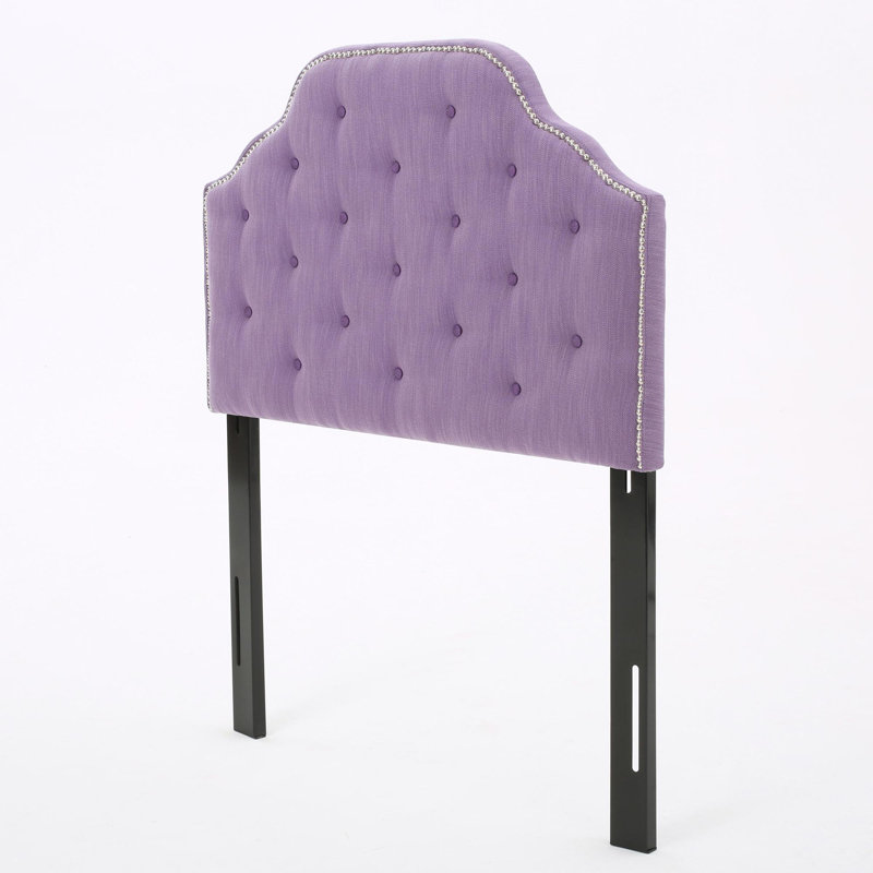 Brooke-Elise Upholstered Metal Panel Headboard, Light Purple, Twin