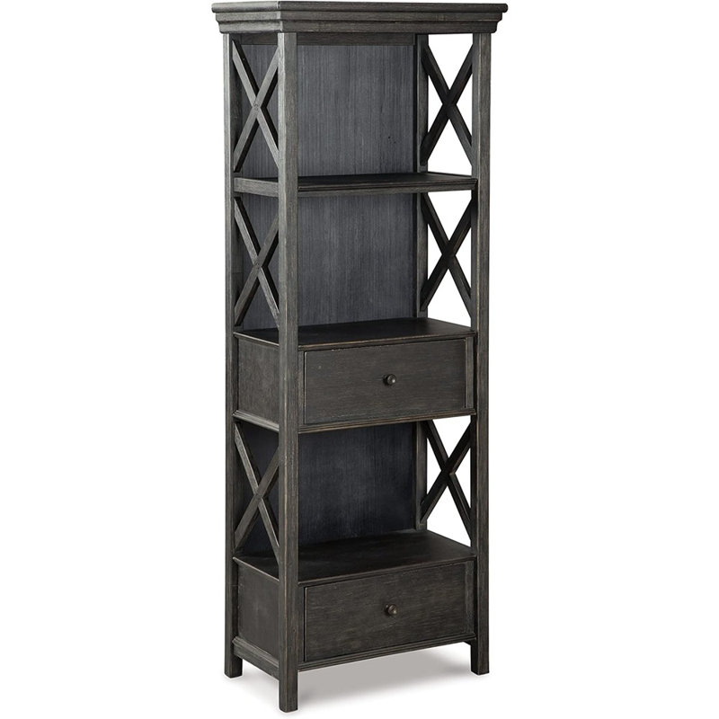 Vitrine 75 "avec tiroirs Tyler Creek, gris noir