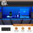 Full Bed Frames With Storage Headboard And 2 Large Drawers, Gaming Bed With Rgb Lights And Charging Station, Leather Upholstered Platform Bed, Esports-Style Bed, No Box Spring Needed, Black-1570319918