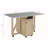 Folding Dining Table with Storage Cabinet & Shelves, Mobile Space-Saving Kitchen Table for Small Spaces