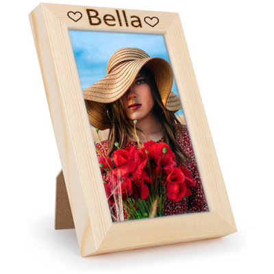 Personalized Wooden Picture Frames 4X6 In - Light Wood Vintage Picture Frames - Custom Rustic Wood Photo Frames For Wall And Desktop Display - Customized 4X6 Picture Frame Gift