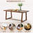 72" Solid Wood Dining Table Set With 4 Upholstered Chairs