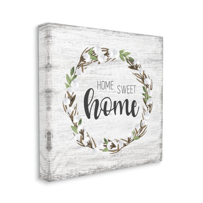 " Rustic Wreath Sweet Home Calligraphy Country Sign " by Natalie Carpentieri