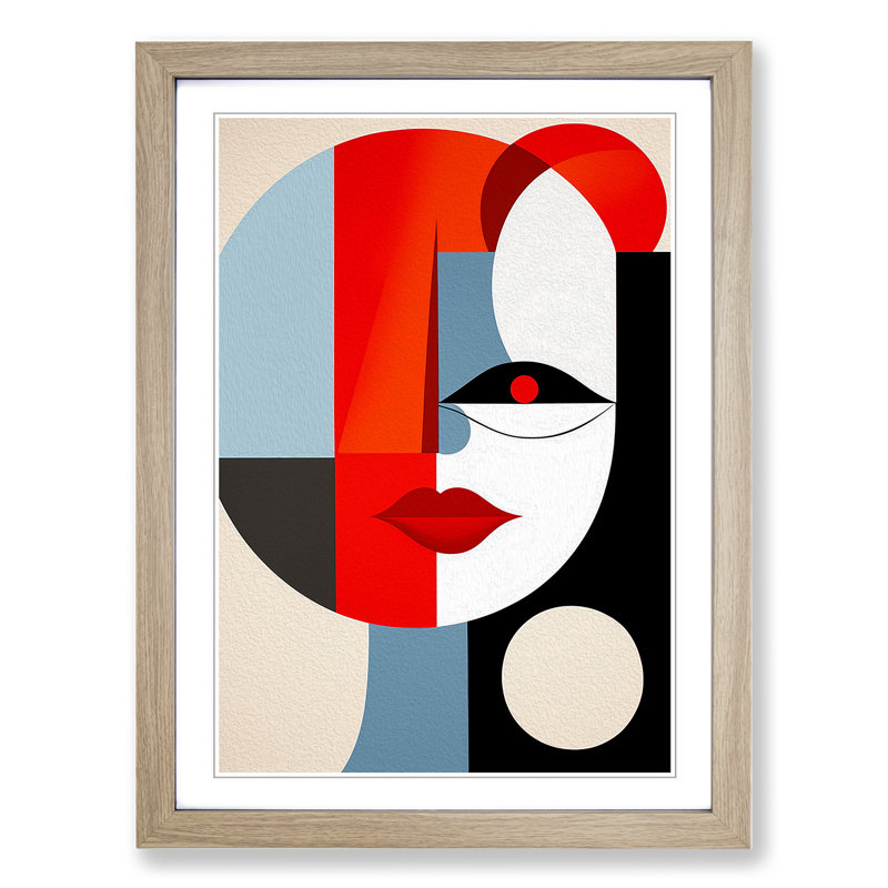 Pablo Picasso Minimalism - Framed Print, 64cm H x 46cm W x 2" D, Oak Framed