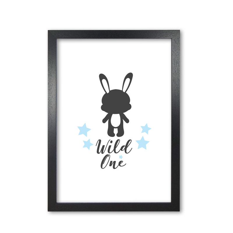Wild One - Print, 85 cm H x 60 cm W x 5 cm D, Black Grain Frame
