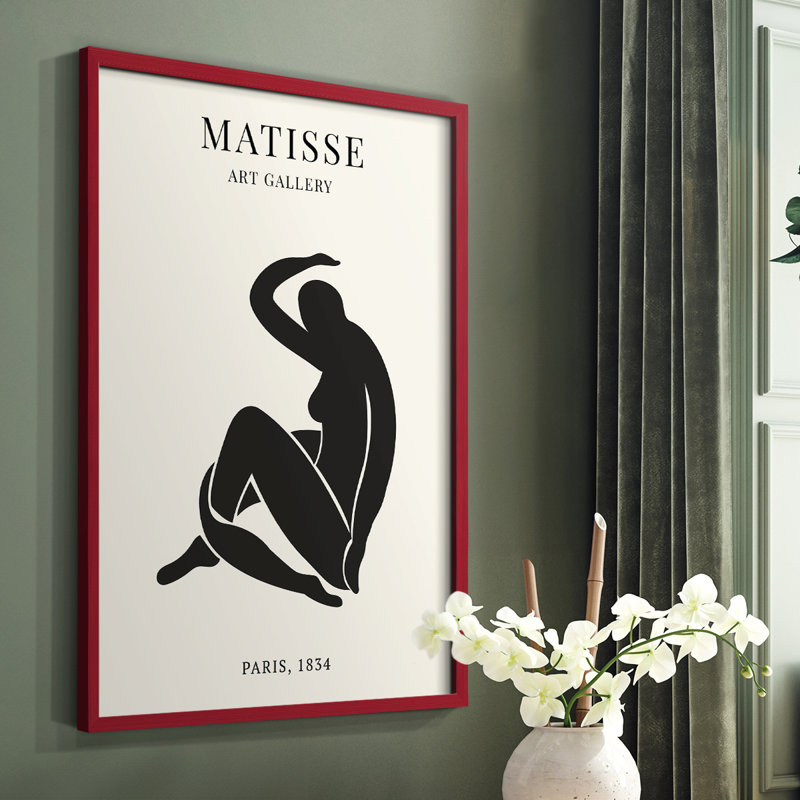 Matisse LXV, reproduction encadrée - bois massif, Rouge, H 10 po x l 8 po