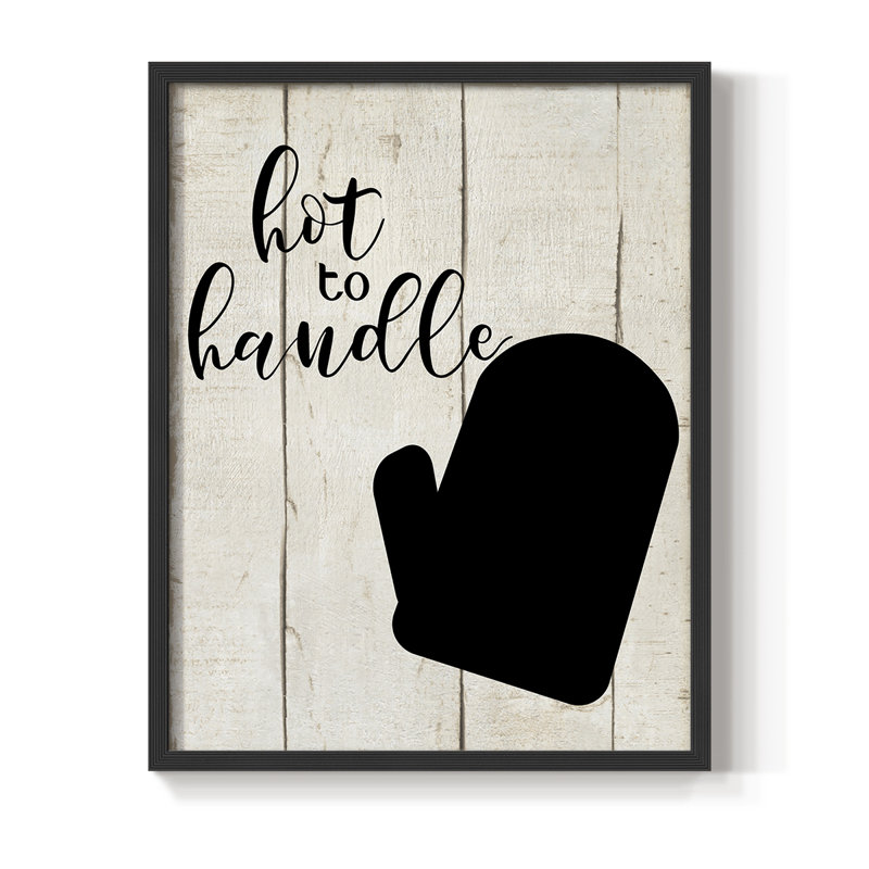 «Hot to Handle», reproduction encadrée - bois massif, Noir, noir, noir, noir, H 11 po x l 9 po