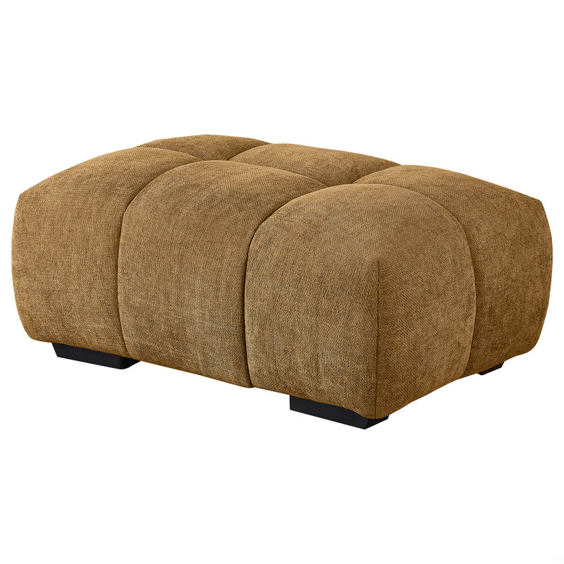 Rectangular Upholstered Tufted Ottoman, Brown
