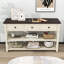Console Exton Mid-Century avec tiroirs de rangement et tablettes ouvertes-325628261