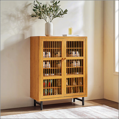 Shoe Cabinet With Shutter Doors, 6-Tier Entryway Organizer With Adjustable Shelves, Wooden Modern Rack For Hallway And Closet