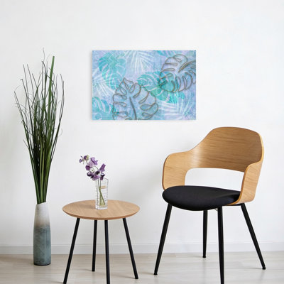 Tropical Leaves Abstract Flower Landscape Wall Art Print 1 Piece Wrapped Canvas Wall Art