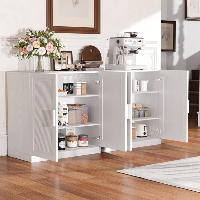 Solid Wood Accent Storage Cabinet, White, 31" H x 31" W x 16" D