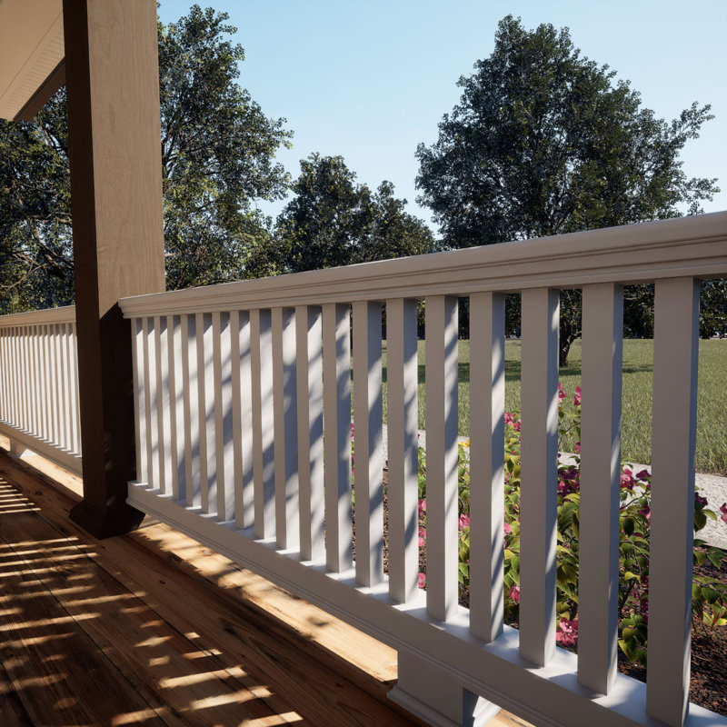 Endurathane White Resin Square Baluster, 24" Height