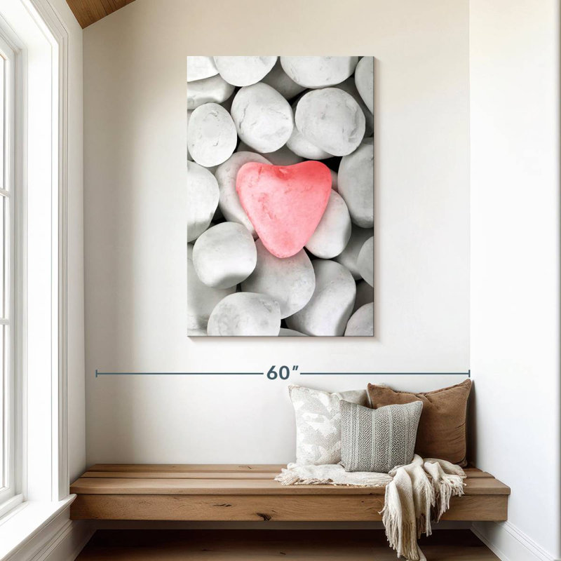 Alvord Heart On Pebbles, 45" H x 30" W