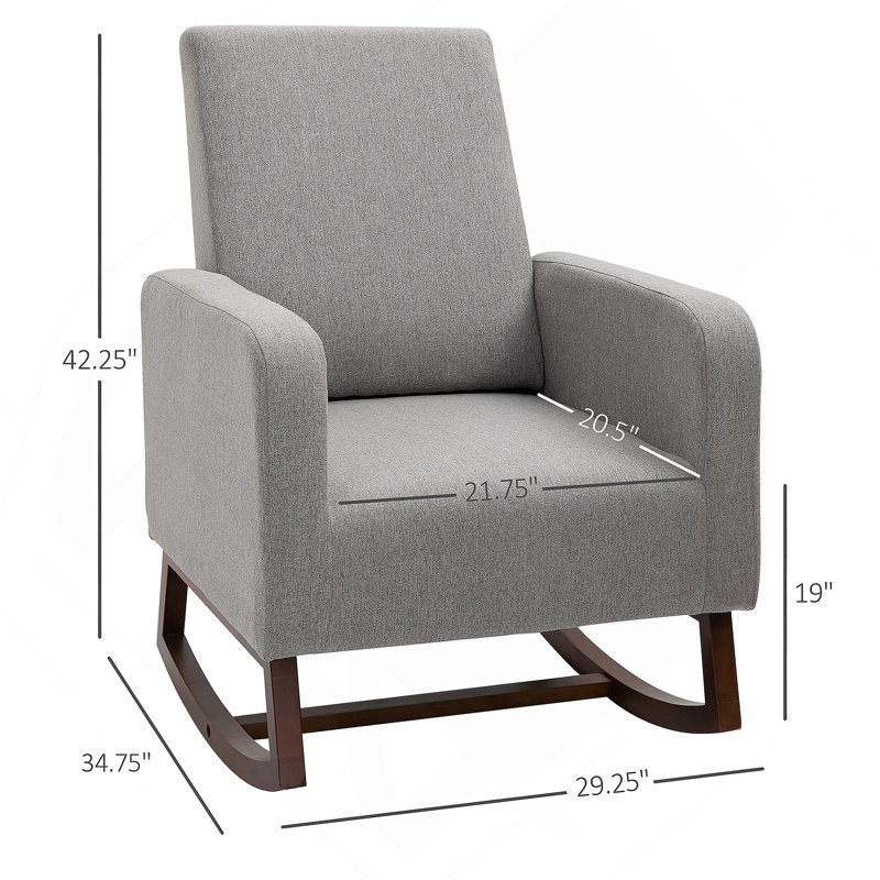 Chaise berçante en bois, fauteuil rembourré