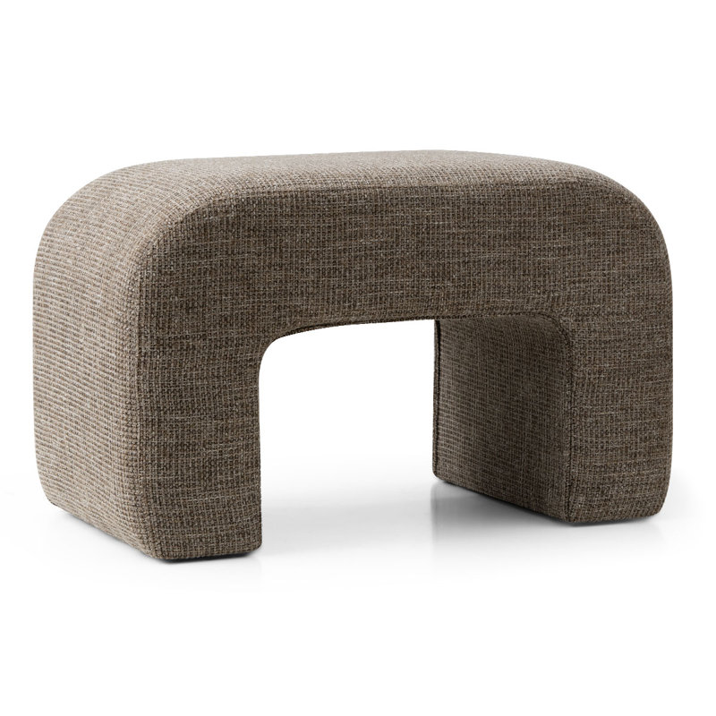 Chaise de meuble-lavabo rembourrée en tissu, Brun