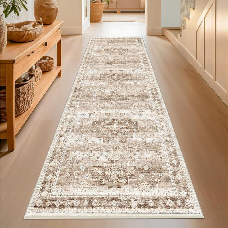 Washable Boho Kitchen Rugs Non-Slip, Runner 2' x 10'