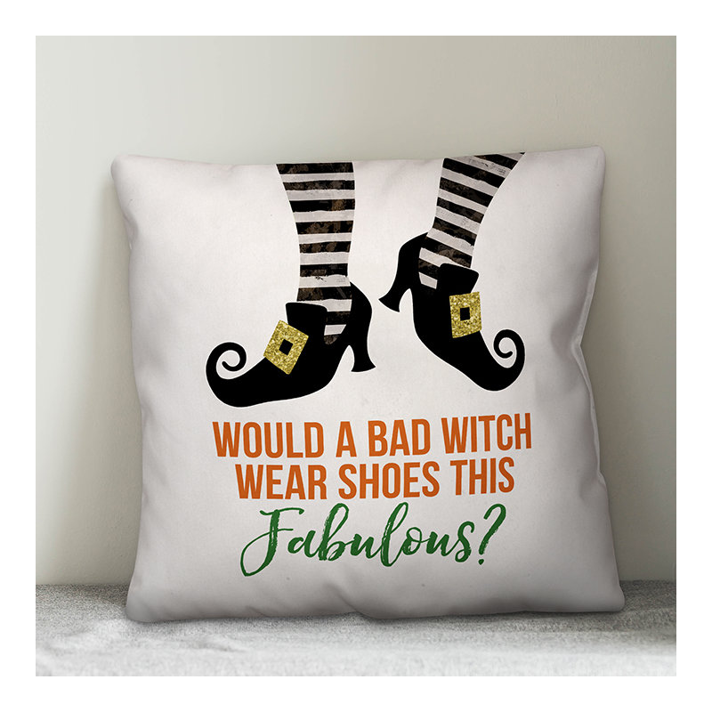Bad Witch Fabulous Shoes Throw Pillow, Outdoor
