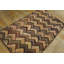 Tapis américain en laine multicolore crocheté antique en laine des années 1920