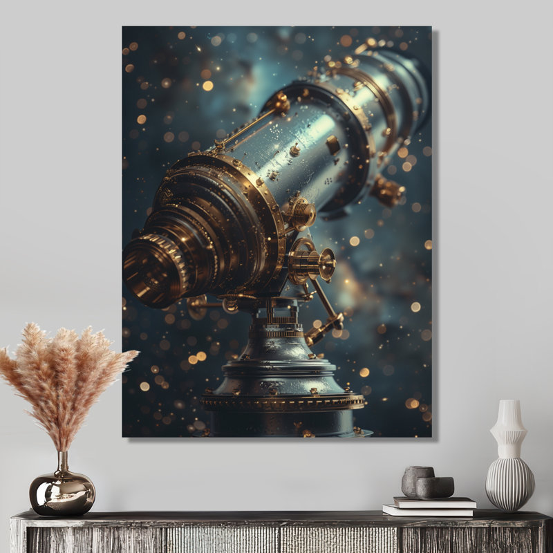 Or bleu, télescope cosmique, observatoire, impression d'art mural, Canevas, H 16 po x l 32 po x P 1 po