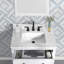 Meuble-lavabo simple Encino 30 po avec comptoir, lavabo et dosseret en quartz blanc de Carrare, préassemblé, 30,5 po L x 21,5 po P x 34,5 po H-1279629827