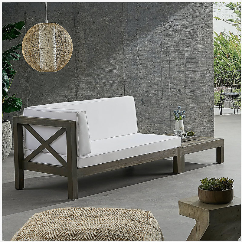 BRAVA X-BACK CORNER BENCH-R WITH COFFEE TABLE , RED, White, Gray, Left