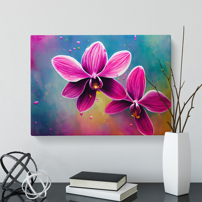 Idyllic Orchid Flowers Abstract - Wrapped Canvas, 35cm H x 50cm W x 3cm D