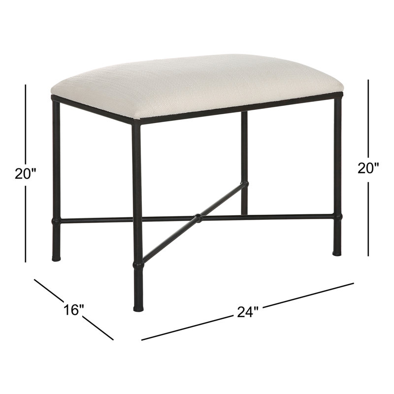 Avenham Small Bench, Black, Black, 20" H x 24" W x 16"D