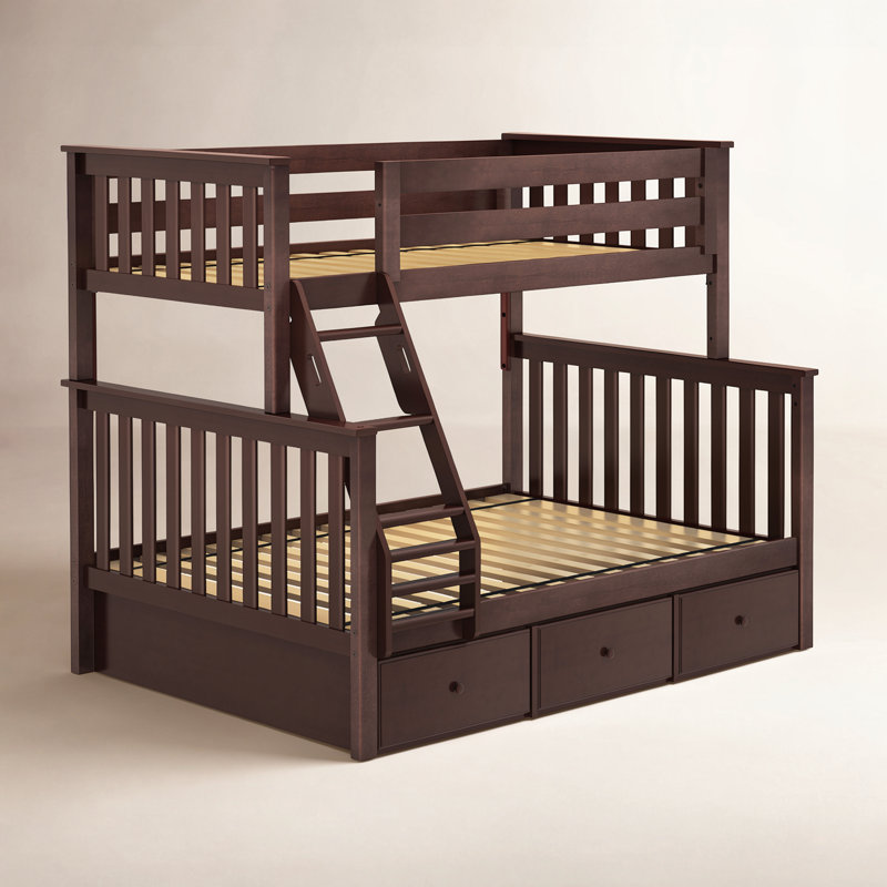 Hildegun Bunk Bed with Drawers, Twin, Espresso