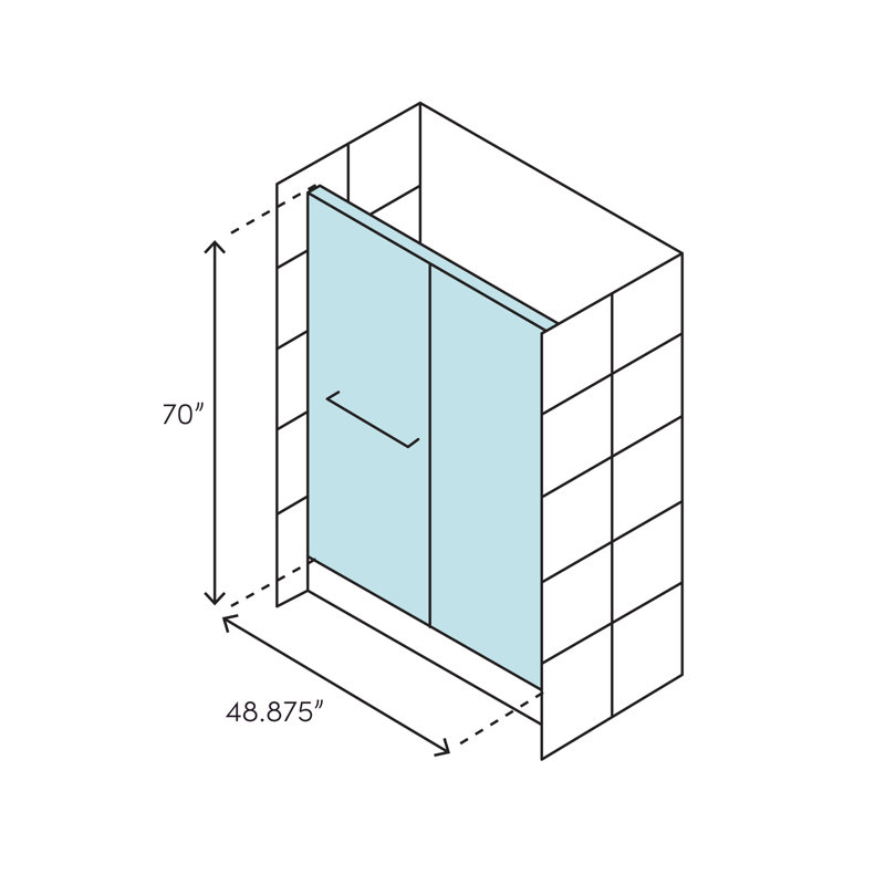 Porte de douche de luxe 48,875 "x 70" Bypass