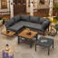 Modern Outdoor Patio Set With Adjustable Table & Extendable Sofa