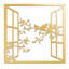 Silhouette d'oiseau sur une branche, décoration murale abstraite, décoration murale-124837930-124837931