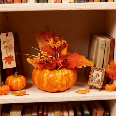 Décoration de citrouille artificielle 1PC, citrouille de texture réaliste sans plis, convient à l'Action de grâce, décoration de centre de table d'automne, décoration d'Halloween pour la maison