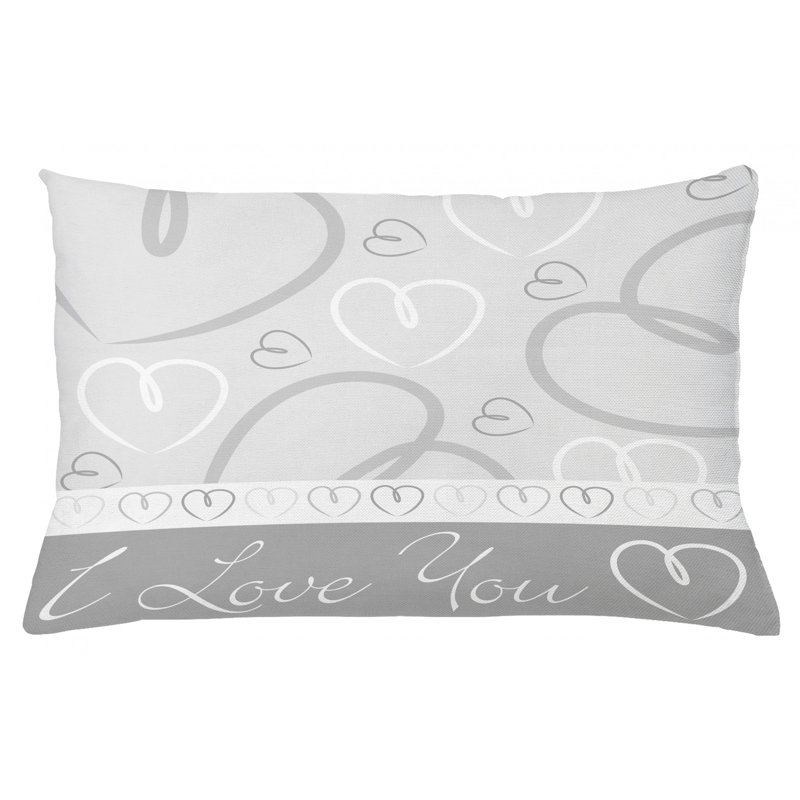 Housse de coussin lombaire intérieur/extérieur hearts, 16 po x 26 po