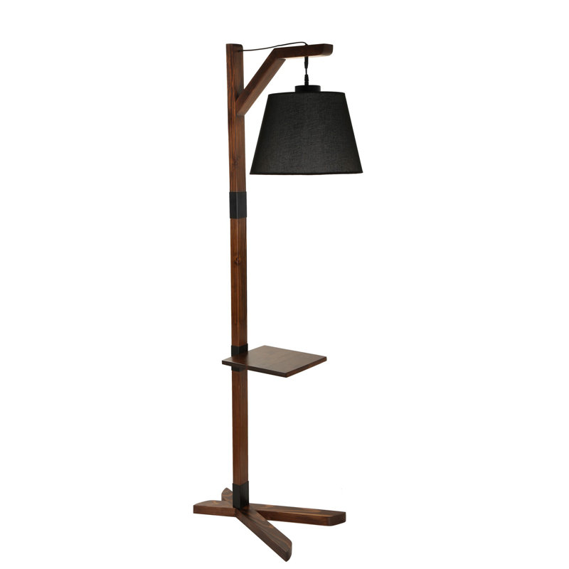 Burney 185cm Tray Table Floor Lamp, Dark Brown