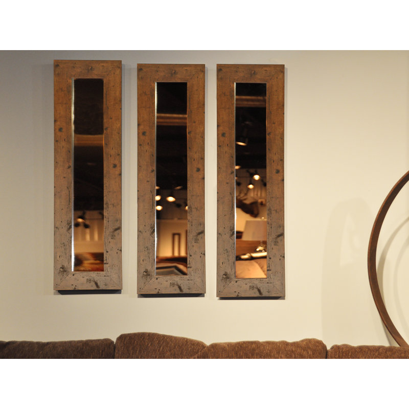 Trujillo Flat Wall Mirror, 25.5" H x 9.5" W, Light walnut