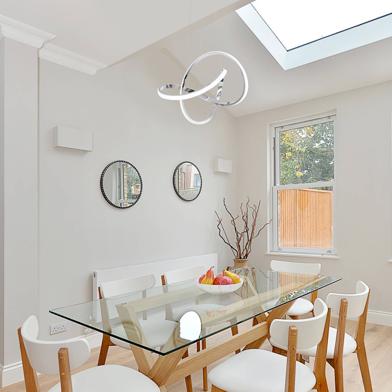 Luminaire suspendu moderne avec anneaux irréguliers, Nickel