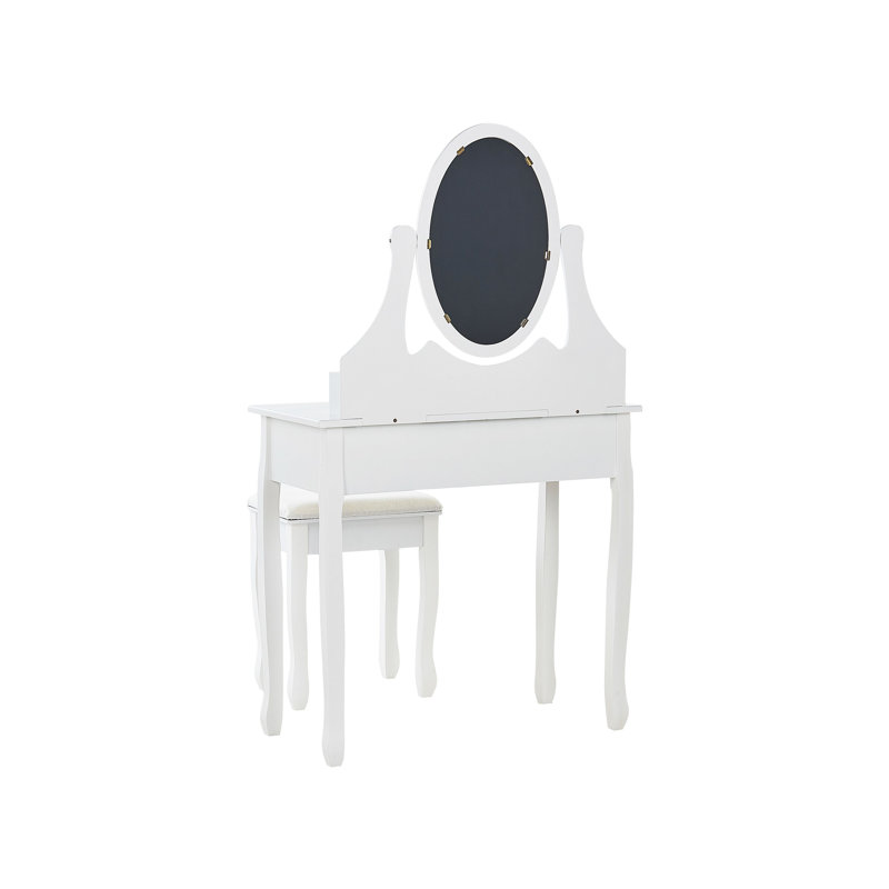 Abiyah Dressing Table with Mirror, White