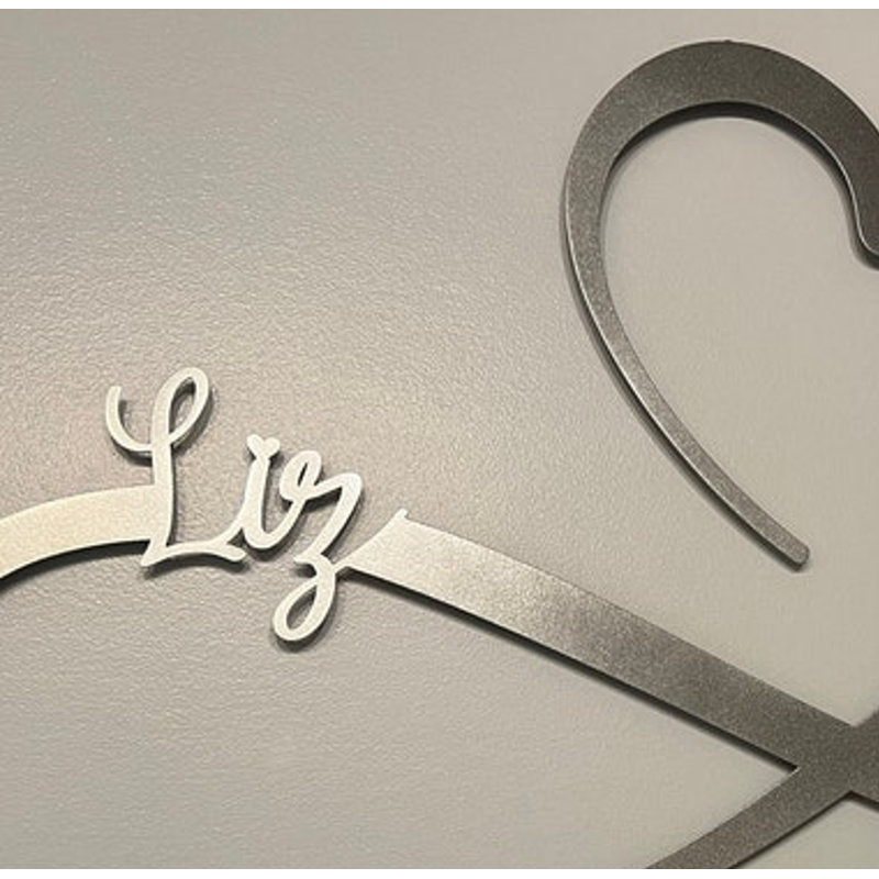 Décoration murale personnalisée en métal cœur et infini en métal pour la Saint-Valentin ou un cadeau de mariage, Oui