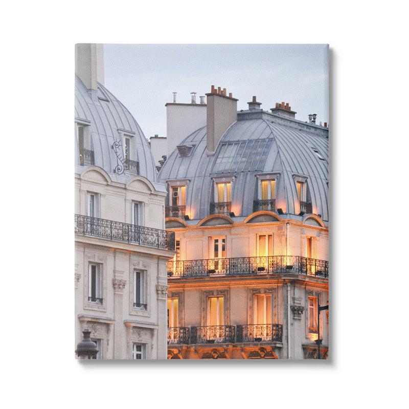 Art européen sur toile, paysage urbain européen par Carina Okula, H 30 po x l 24 po x P 1,5 po