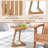1 PCS Teak Wood Side Table Round Sofa End Table with Slatted Tabletop Nightstand