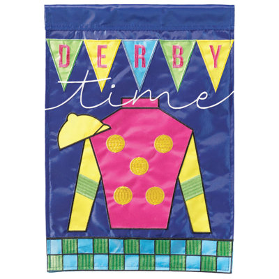 Drapeau Derby Time en soie et polyester 13 x 18