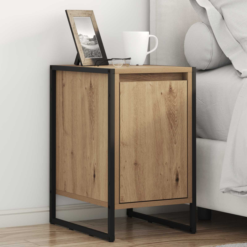 39.5cm W Manufactured Wood Bedside Table, Artisian Oak