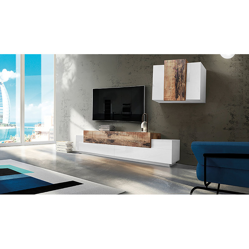 Nostrand Unfinished Entertainment Centre for TVs up to 78", White/Maple
