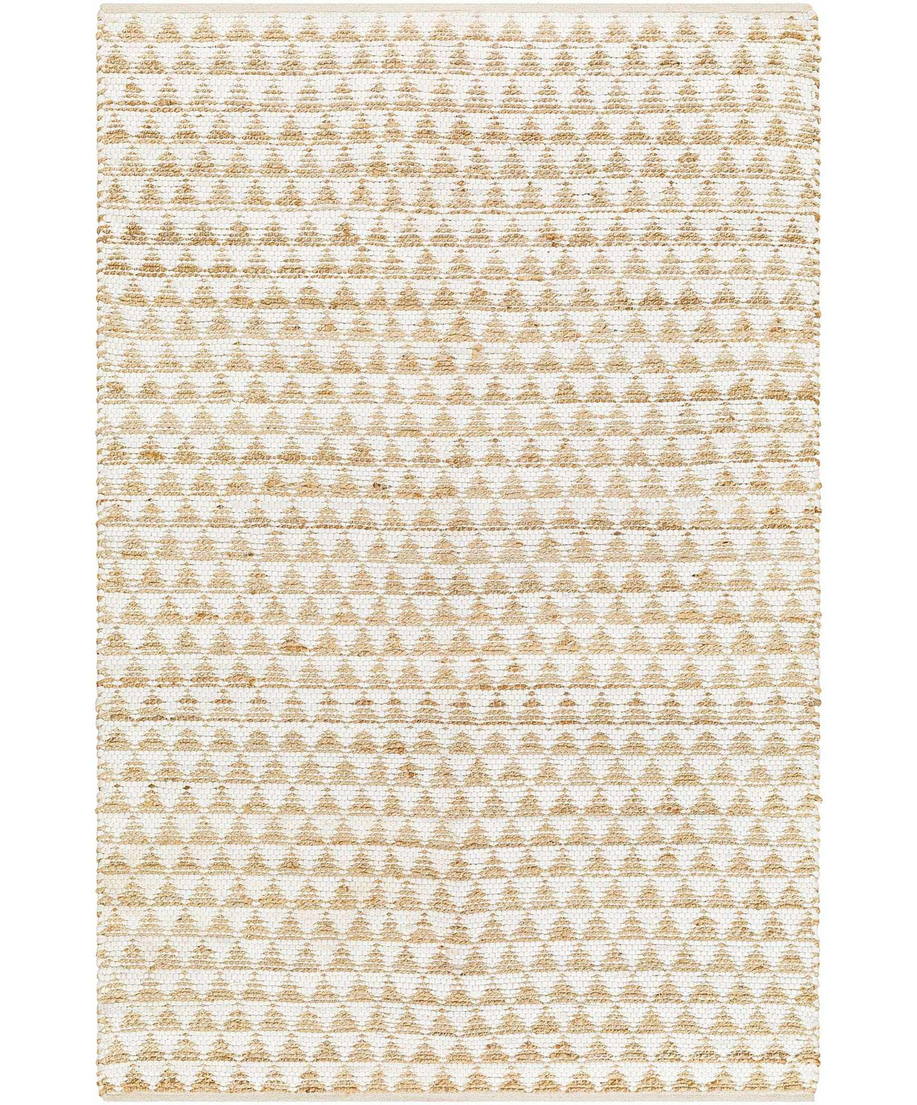 Addy Hand-Woven Brown Geometric Jute Rug, Rectangle 27" x 45"