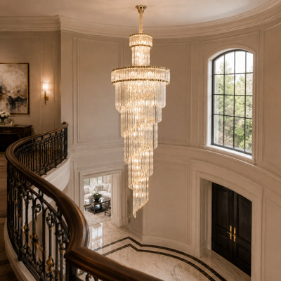 39-Light Tiered Crystal Dimmable Chandelier