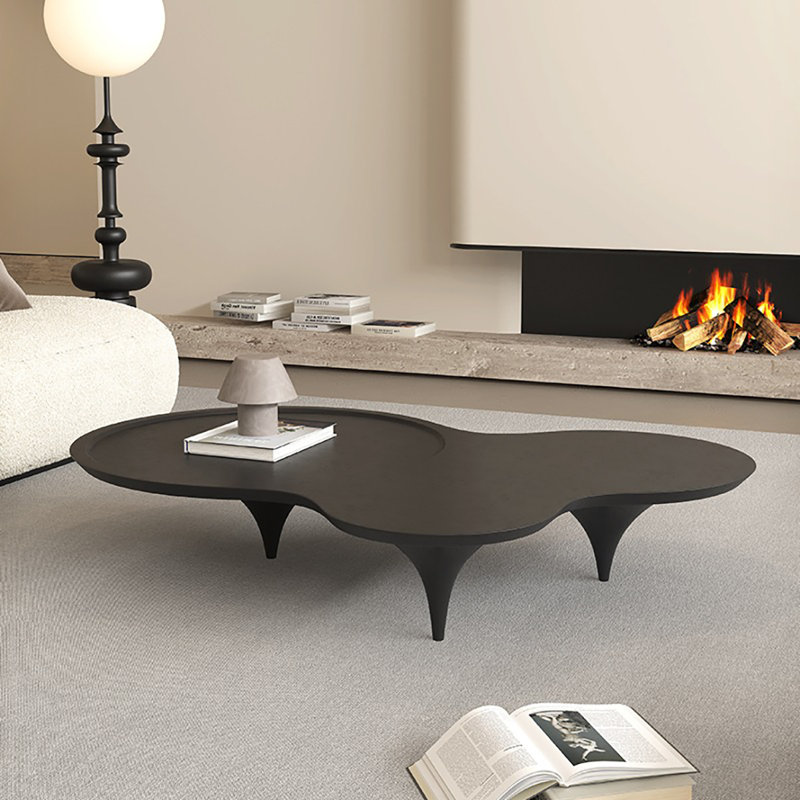 Table basse de style rétro avec nuage simple et créatif, H 12,6 po x L 51,2 po x l 34,6 po, Noir, noir, noir, noir