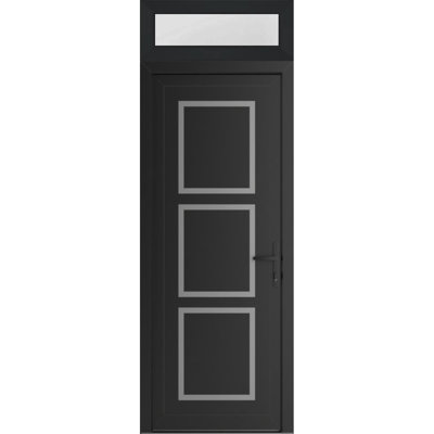Avant en métal pré-suspendu | Manux 8661 noir mat | Plateau supérieur latéral | Bureau Portes de garage commerciales et résidentielles 36 po x 94 po (l 36 po x H80 + 14 po)