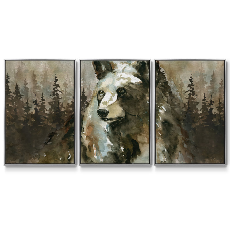 Lodge Twilight II - Toile encadrée multi-pièces, Encadrement argenté, H 40 po x l 78 po x P 2 po