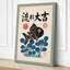 Koi and Flowering Stream Japandi 1 Piece Wrapped Canvas Wall Art-1249628017-1249628029